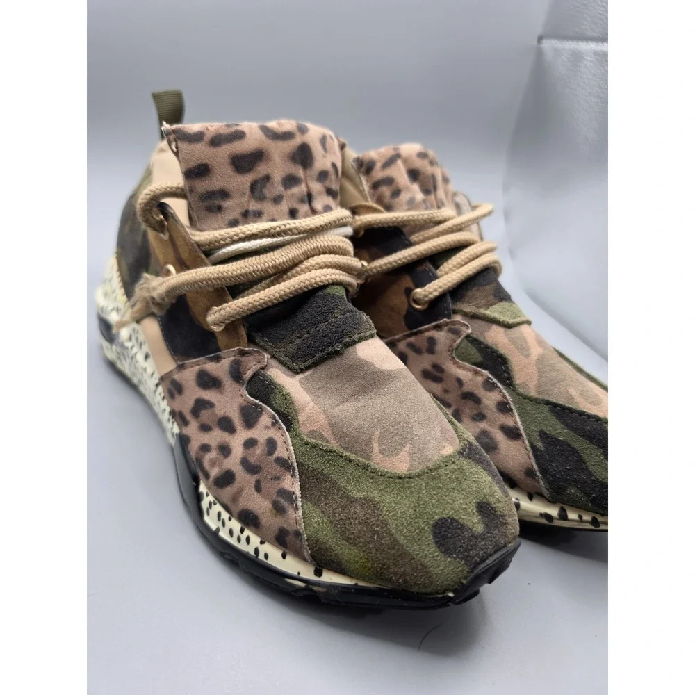 Steve Madden Women's Size 8 Camo Leopard Animal Print Chunky Fashion Sneakers